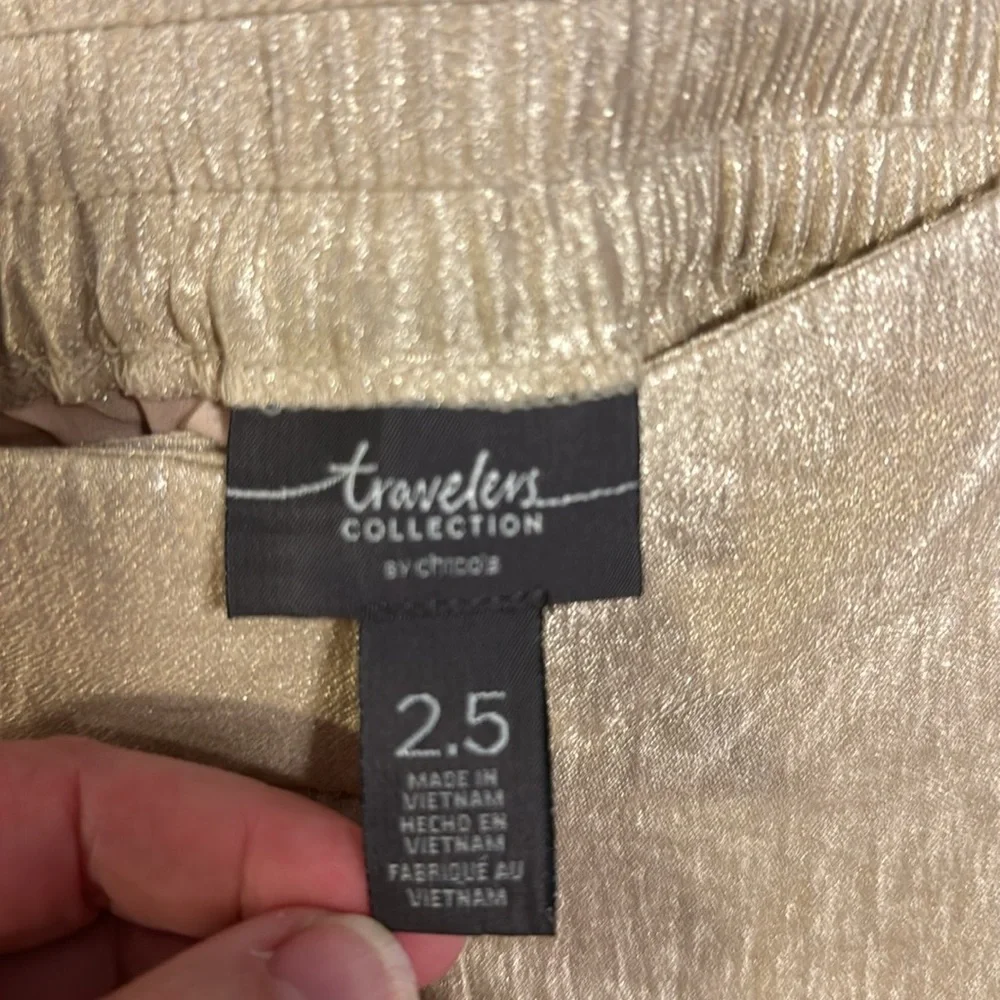 Chico’s travelers gold pants - size 2.5 - Picture 3 of 6